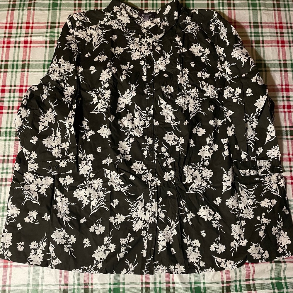 Roaman’s Women’s Plus Size Blouse Black & White Size 42W New